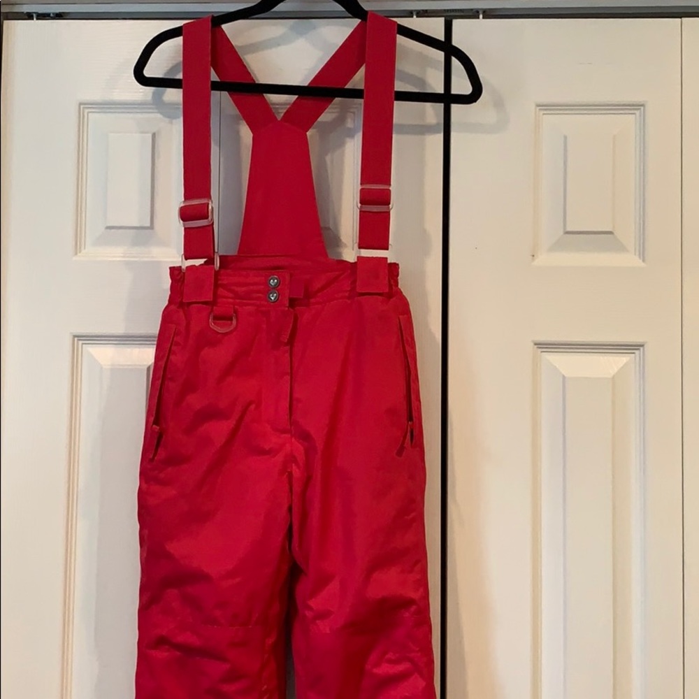 Girls  pink snow pant/bib